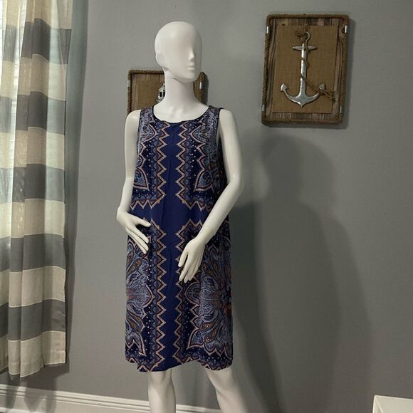 J. Jill Blue and Gold Sleeveless Sundress - Picture 7 of 7